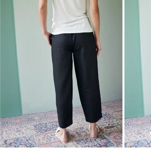Quince Black Ankle Cropped Pants